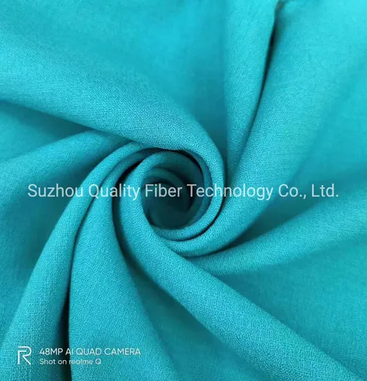 Tejido de poliéster con efecto lino de falsa torsión 2021 para ropa de mujer