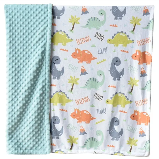 Manta textil de tela Sherpa Minky de felpa suave con estampado