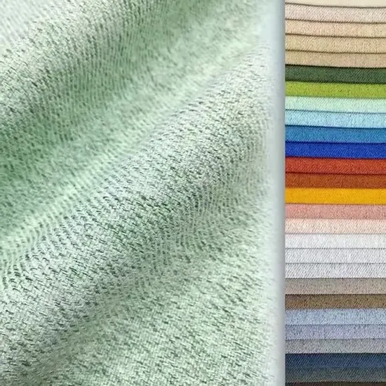 Tejido de poliéster de secado rápido con aspecto de lino para muebles suaves para el hogar.